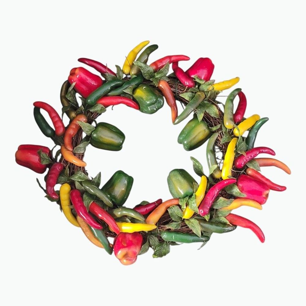 Ristra Decorative Artificial Jelapeno Chili Pepper Wreath